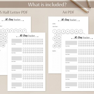 30 Day Tracker Printable A5 / US Half Letter 30 Day - Etsy