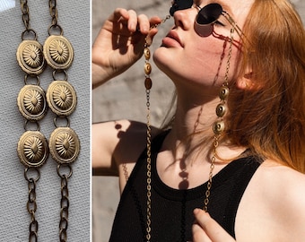 Brass concho eye/sun glass chain