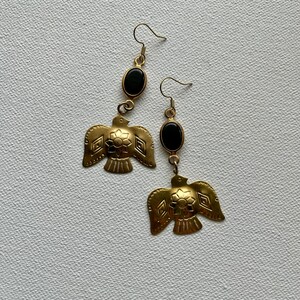 Brass Thunderbird earrings