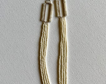 Ivory 5” beaded earrings