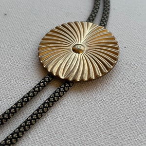 Vintage Brass radiating medallion bolo tie necklace image 4