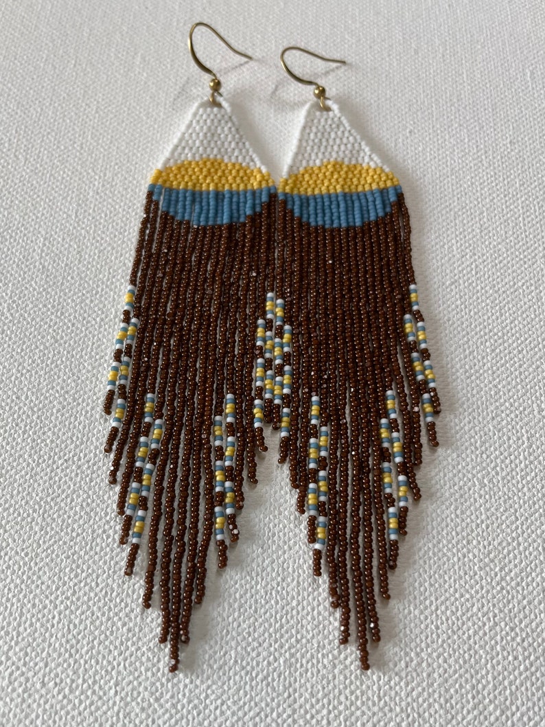 Hand Beaded Earrings Etsy