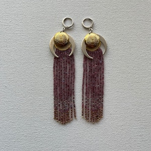 Boucles d'oreilles concho opale rubis lune