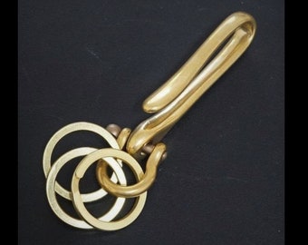 Brass Japanese Hook with U Shackle Clasp | Fish Hook | Key Chain Clasp | Brass Hook |  Wallet Hook DIY | Closure | Key Rings