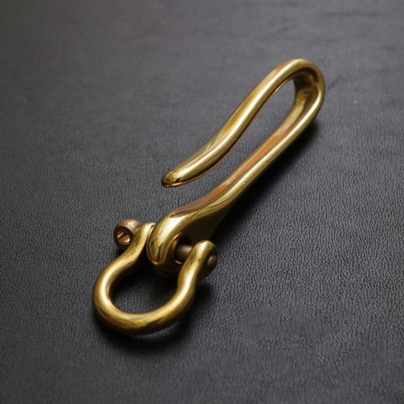 Brass Japanese Hook with U Shackle Clasp Fish Hook Key Etsy