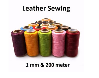 4 x Bobbins of 1 mm 150D  / 1.2 mm 210D Waxed Polyester Yarn For Hand Leather Sewing |  218 Yards