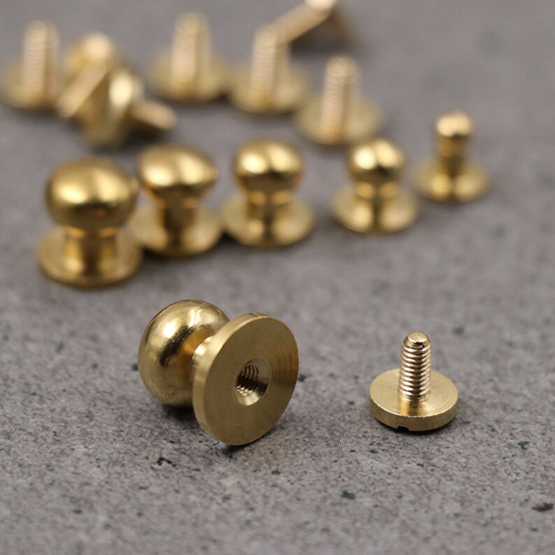 200 pcs Solid Brass Ball Head Monk Head ScrewBack Stud Rivet Etsy
