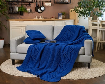 Beautiful handmade blanket, handmade bedspread, cable knit blanket