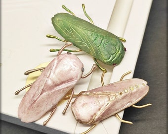 Cicada brooch, Bug brooch, insect jewelry