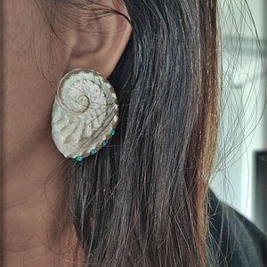 Shell earrings, silver 925 and Swarovski