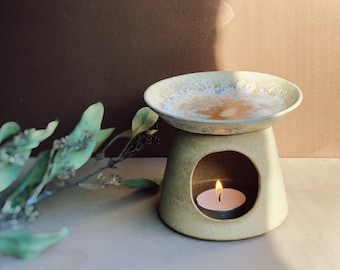 Nebula oil burner, handmade stoneware ceramic essential oil burner, wax melt holder