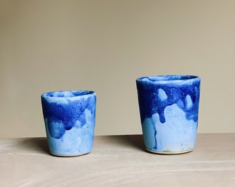 Sky blue cup, handmade stoneware ceramic cup, available in 2 sizes