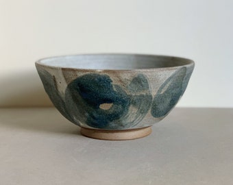 Hand brushed stoneware ceramic bowl, everyday bowl, breakfast bowl, ramen bowl