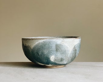 Ocean wave bowl, handmade stoneware ceramic bowl, matcha bowl, everyday bowl, breakfast bowl,