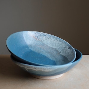 Ocean blue bowl, handmade stoneware ceramic bowl