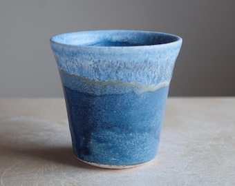 Ocean blue handmade stoneware ceramic cup 180ml