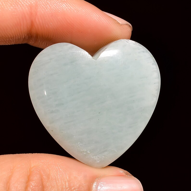 Natural Amazonite Heart Shape Cabochon Loose Gemstone ZA 2999 Smooth Polished Amazonite Heart Shape For Pendant Making Gemstone