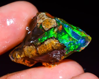 Multi Fire Opal, Flashy Fire Uncut Opal Gemstone, Rough For Making Jewelry, Natural Opal Raw Gemstone, Ethiopian Opal Rough, 17 Ct. R-480