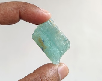 Natural Loose Gemstone Aquamarine, Aquamarine Rough Gemstone, Aquamarine Gemstone Crystal Raw,  23X76 mm 383 Ct Lot M 70