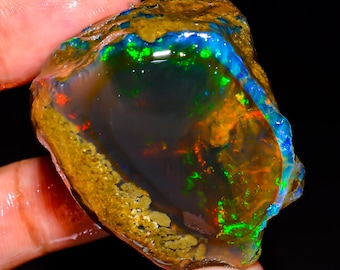 Opal Rough, Ethiopian Opal Rough, Loose Gemstone Opal Rough, Fire Opal Crystal Raw, Big Opal Raw, Natural Oil Opal Raw 179 Ct 38X36X30 R-212