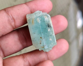 Aquamarine Rough Gemstone, Aquamarine Gemstone Crystal Raw, Loose Gemstone Aquamarine 21X35 mm 132 Ct Lot M 72