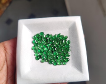 Natural Tsavorite Loose Gemstone, Green Garnet Oval Shape, Green Garnet Crystal Tsavorite, For Jewelry Making, 3X4 To 5X4 MM