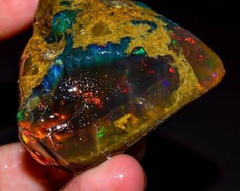 Opal Rough, Natural Ethiopian Opal Raw, Loose Gemstone Oil Opal Rough, Crystal Opal Raw, Big Opal Raw, Oil Opal Raw, 180 Ct 44X43X22 R-282