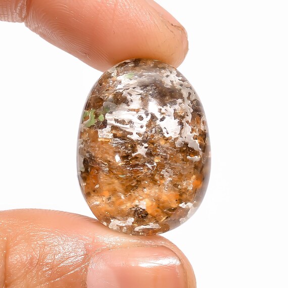 30X20X11MM RH-287 Gorgeous Top Grade Quality 100% Natural Lodolite Quartz Oval Shape Cabochon Loose Gemstone For Making Jewelry 41 Ct
