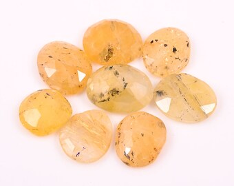 Yellow Sapphire, Sapphire Lot, Sapphire Rose Cut, Natural Yellow Sapphire Fancy Slice Gemstone For Making Jewelry 7X6X2-9X7X4 MM, S 2857