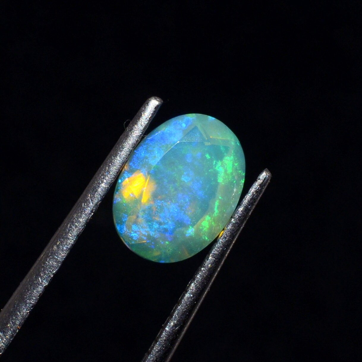 Natural Ethiopian Black Opal Oval Cut Opal Gemstone Multi Fire Opal Loose Gemstone Opal Making 10x8x5 F- 352 Welo Fire Opal