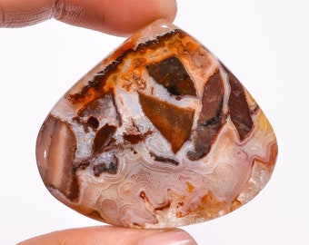 Tempting Top Grade Quality 100% Natural Crazy Lace Agate Heart Shape Cabochon Loose Gemstone For Making Jewelry 90.5 Ct. 40X47X6 mm H-3847