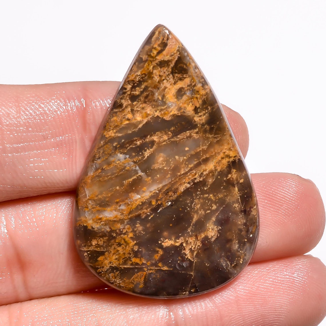 Natural Petrified Wood Jasper Cabochon Loose Gemstone Etsy