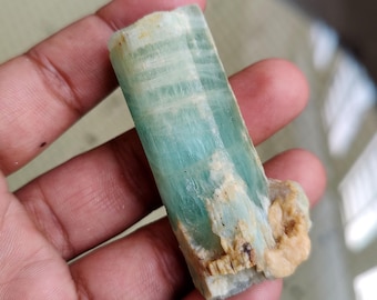 Natural Aquamarine Rough Gemstone, Aquamarine Gemstone Crystal Raw, Loose Gemstone Aquamarine 22X76 mm 265 Ct Lot M 68