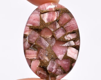 Mind Blowing Top Grade Quality Natural Spiny Copper Rhodochrosite Oval Shape Cabochon Gemstone For Making Jewelry 56.5 Ct. 38X28X6 mm H-5688