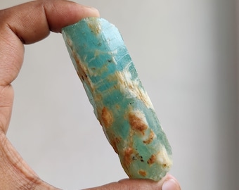 Aquamarine Rough Gemstone, Aquamarine Gemstone Crystal Raw, Loose Gemstone Aquamarine 23X76 mm 383 Ct Lot M 67