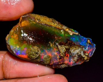 Opal Raw, Ethiopian Opal Rough, Natural Loose Gemstone Oil Opal Rough, Crystal Opal Raw, Big Opal Raw, Oil Opal Raw, 54.50 Ct 41X22X13 R-314