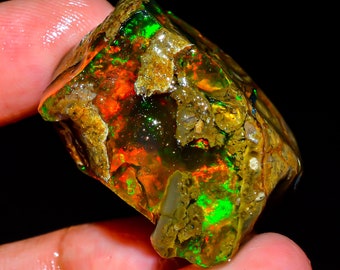 Opal Rough, Natural Ethiopian Opal Raw, Loose Gemstone Opal Rough, Fire Opal Crystal Raw, Big Opal Raw, Oil Opal Raw 73.50 Ct 32X26X21 R-230