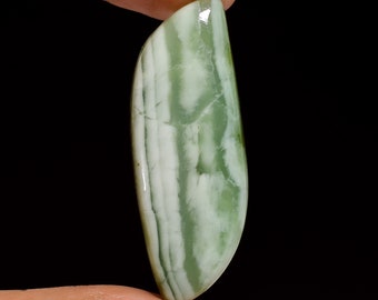Crisoprasio Naturale Ovale Cabochon, 27x18x5 Mm, 19.85 Carati, Pietra Preziosa Sciolta Per Gioielleria E Collezione