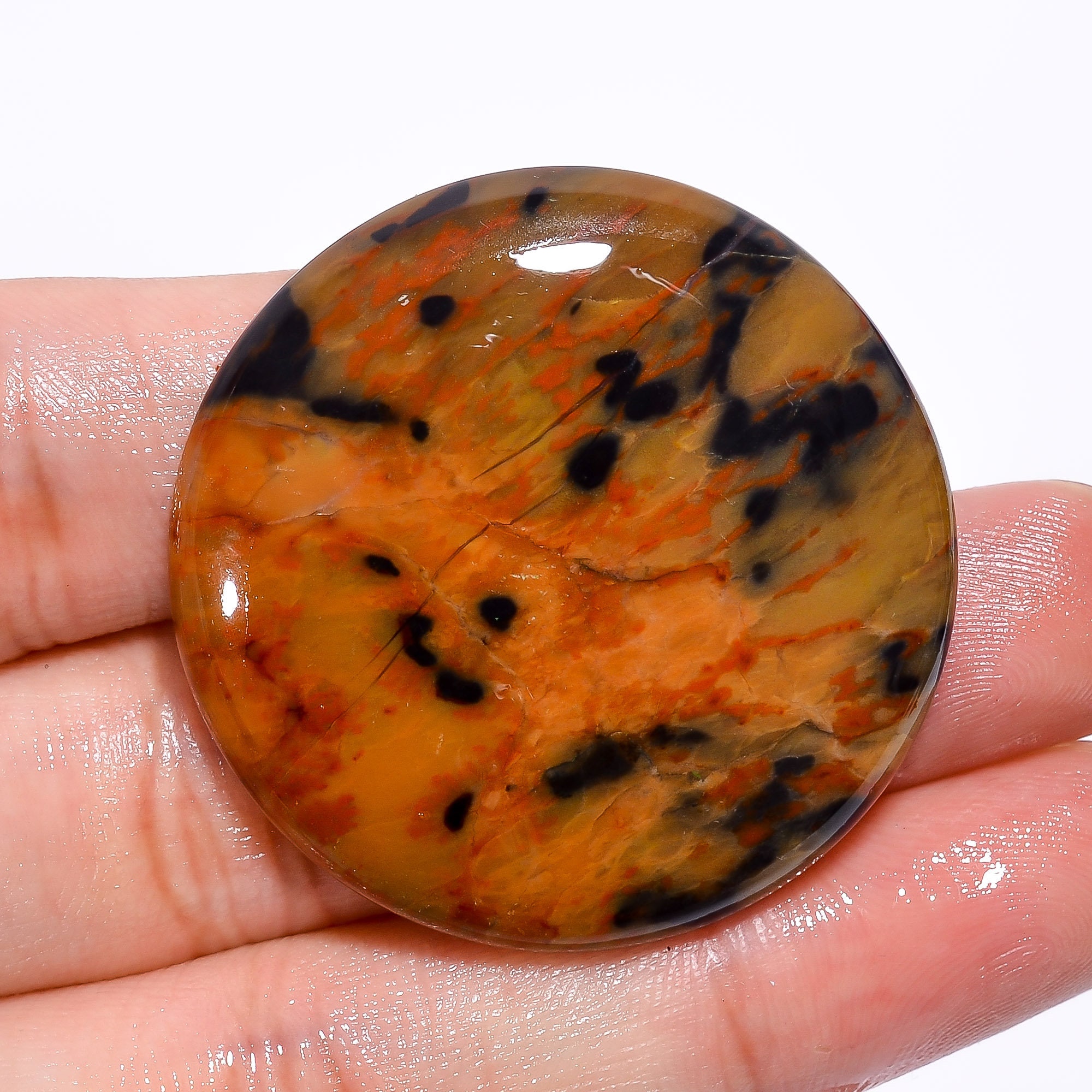 Moroccan Seam Agate Cabochon 27.5 x 19.1 mm Oval Cabochon Gemstone Jewelry Supplies 23.3 carats Moroccan Seam Agate Cabochon 27.5 x 19.1 mm Oval Cabochon Gemstone Jewelry Supplies 23.3 carats