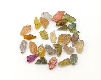 Natural Umba Sapphire Rough, Multi Sapphire Raw Gemstone, Loose Gemstone Sapphire 6x9.5to7.5x14.5mm Untreated Sapphire 27 Pcs. Lot, K-1548