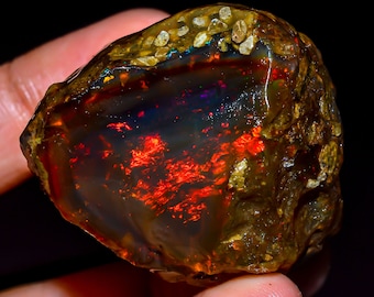 Opal Rough, Ethiopian Opal Raw, Loose Gemstone Oil Opal Rough, Crystal Opal Raw, Natural Big Opal Raw, Oil Opal Raw, 193 Ct 37X36X31 R-311