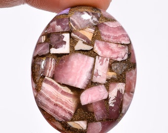Superb Top Grade Quality 100% Natural Spiny Copper Rhodochrosite Oval Shape Cabochon Gemstone For Making Jewelry 71.5 Ct. 37X30X7 mm H-5691