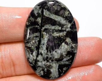 Amazing Top Grade Quality 100% Natural Chinese Writing Jasper Oval Shape Cabochon Loose Gemstone For Making Jewelry 43.5Ct. 38X26X5mm H-5643