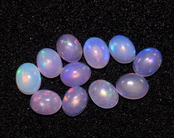 Natural Ethiopian Wello Fire Purple Opal  Cabochon Loose Gemstone Size 5x7MM 20Pcs S-0635 A++