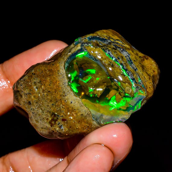 オパール原石、天然エチオピア産オパール原石、マルチファイア