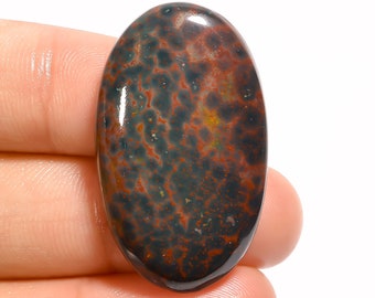 Stunning Top Grade Quality 100% Natural Bloodstone Oval Shape Cabochon Loose Gemstone For Making Jewelry 35.5 Ct. 34X20X6 mm H-4281