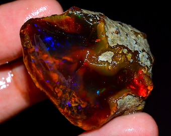 オパール原石、天然エチオピア産オパール原石、マルチファイアルース
