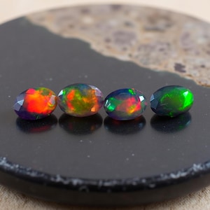 Natürlicher äthiopischer Opal, facettierter Opal Oval Edelstein Lot, Multi Feueropal, loser Edelstein, Welo Feueropal, für Schmuckherstellung Stein, F-1827