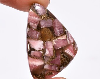 Terrific Top Grade Quality 100% Natural Spiny Copper Rhodochrosite Fancy Shape Cabochon Gemstone For Making Jewelry 29.5 Ct 34X22X5mm H-5695