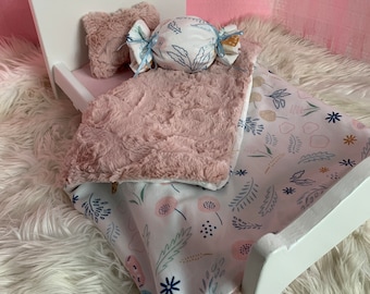 Butterfly Bedding Set for 18 inch Dolls